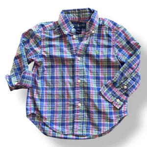 Polo Ralph Lauren Boys Size 2T Long Sleeve Plaid Button Down Shirt