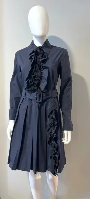 Prada Navy Ruffle Dress Size 38