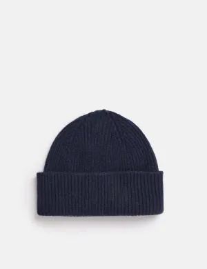 Premium Quality Bhode Hawick Geelongora Beanie Hat (Knitted in Scotland) - Navy Blue  Today Only!