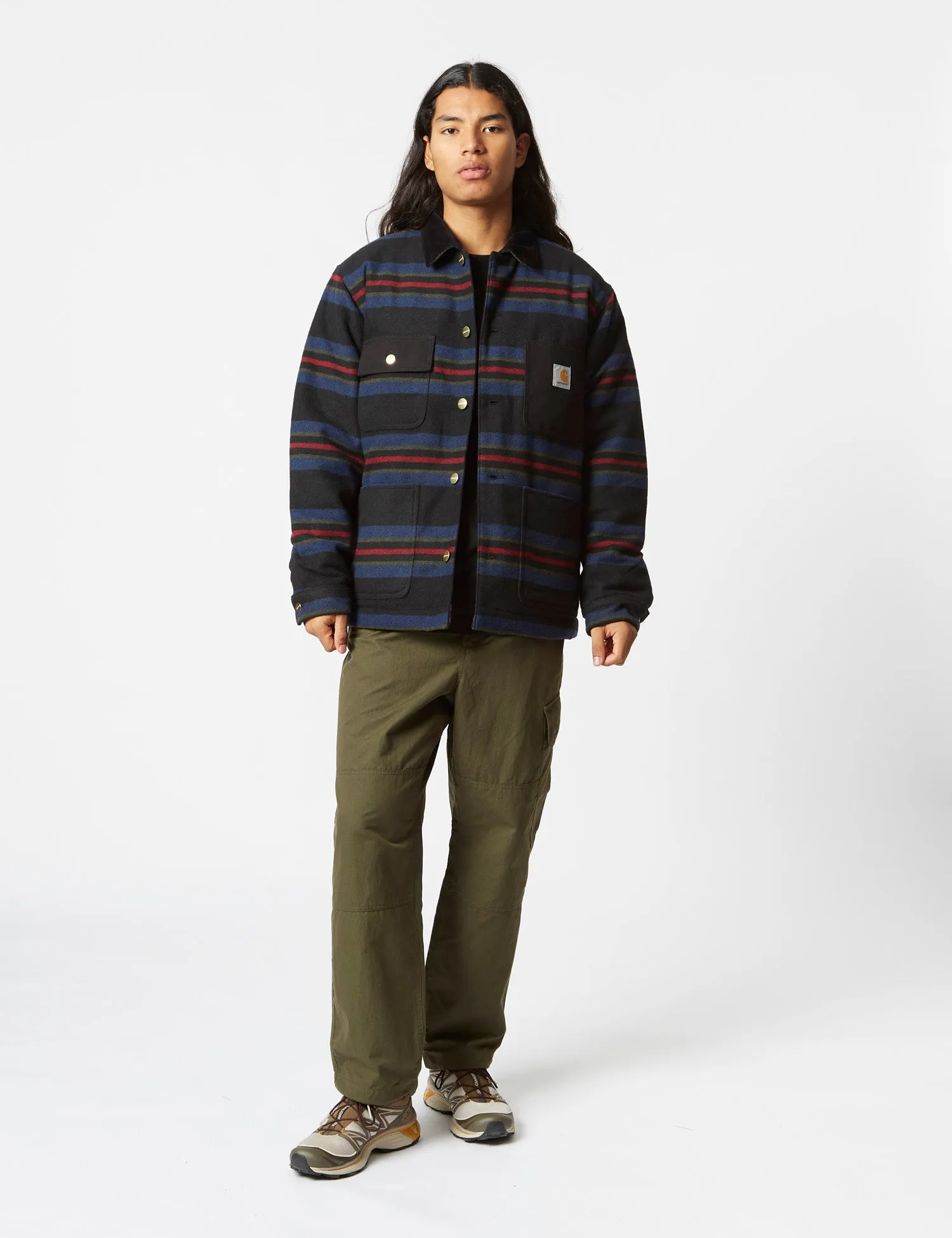 Premium Quality Carhartt-WIP Oregon Over Shirt (Starco Stripe) - Black  Ends Soon!