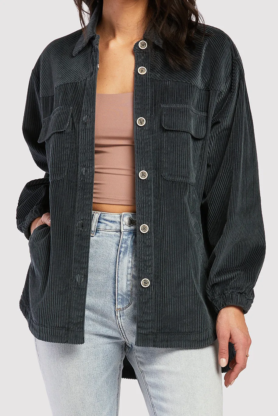 Premium Quality Lance Long Sleeve Novelty Button Down Front Flap Chest Pockets Corduroy Shacket  Dont Miss Out!