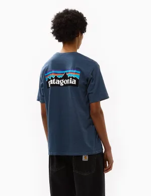 Premium Quality Patagonia P-6 Logo Responsibili-Tee T-Shirt - Utility Blue  Limited Release!