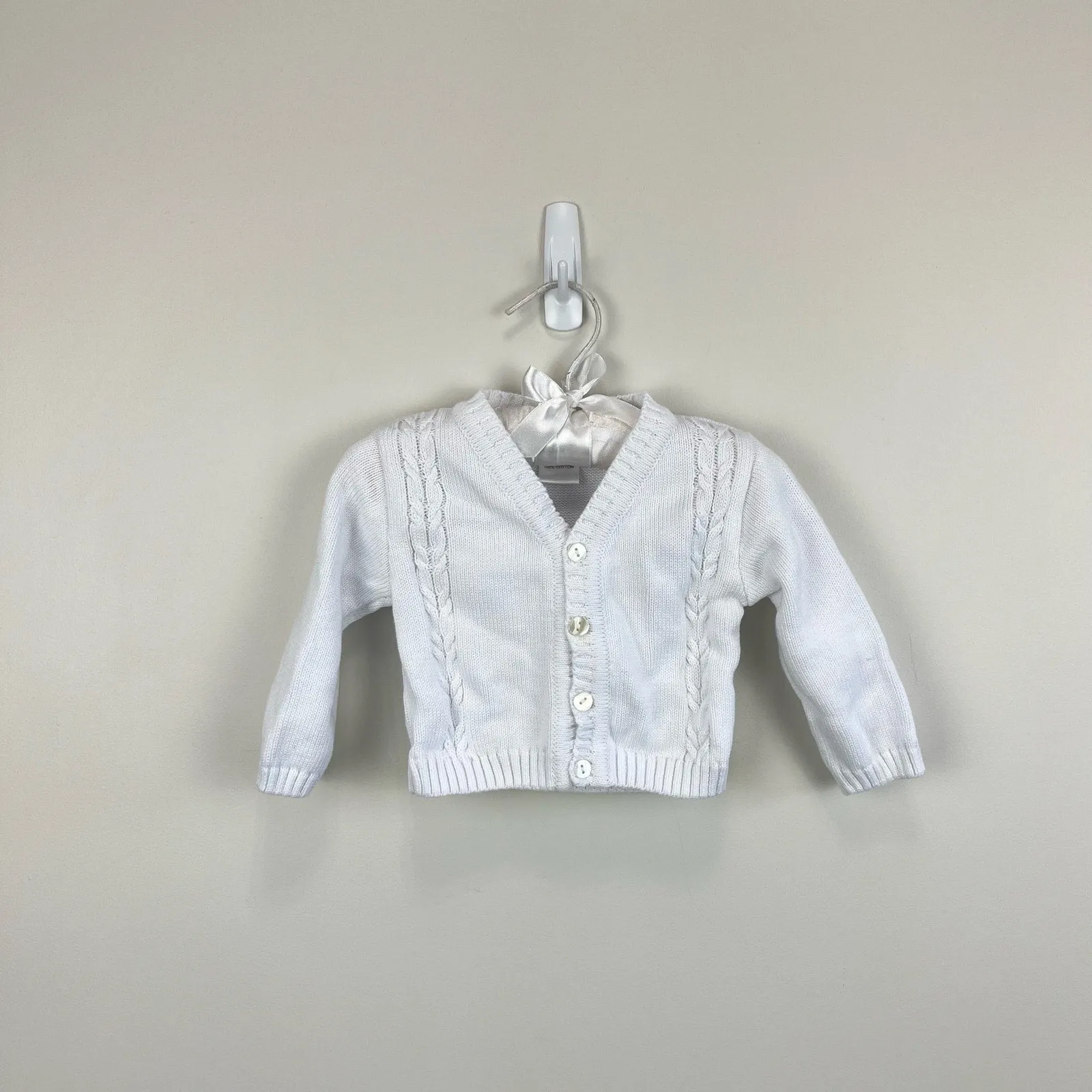 Premium Quality Sarah Louise White Cable Knit Cardigan 6 Months  Limited Stock!