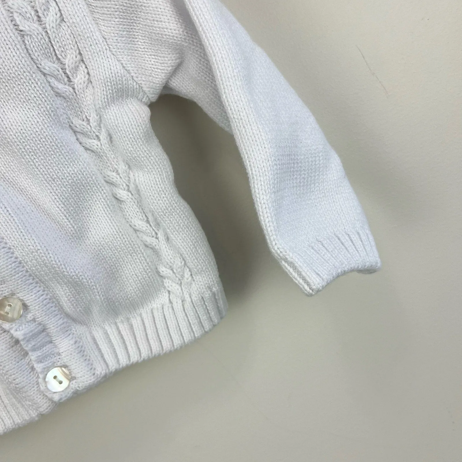 Premium Quality Sarah Louise White Cable Knit Cardigan 6 Months  Limited Stock!
