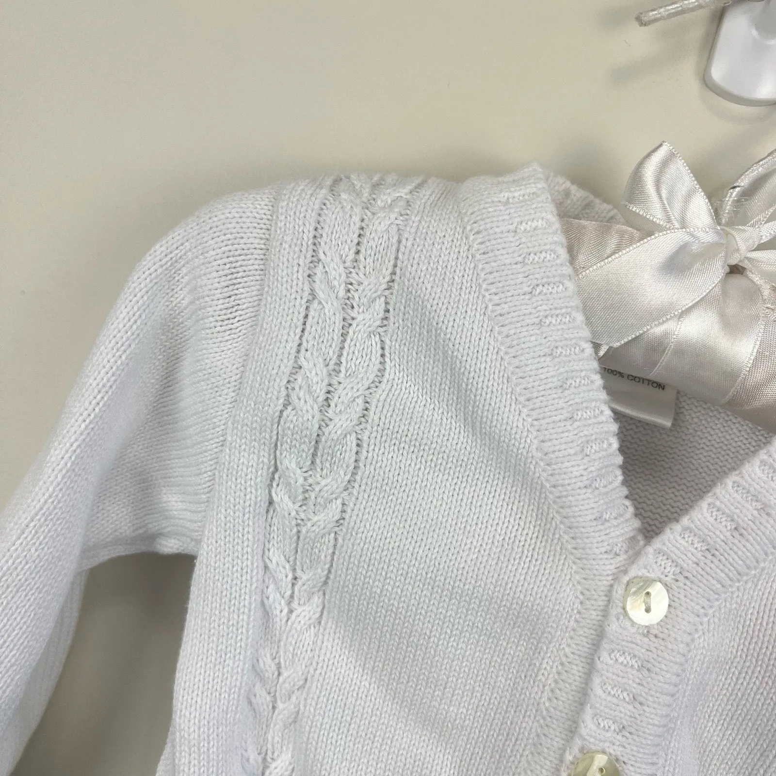 Premium Quality Sarah Louise White Cable Knit Cardigan 6 Months  Limited Stock!