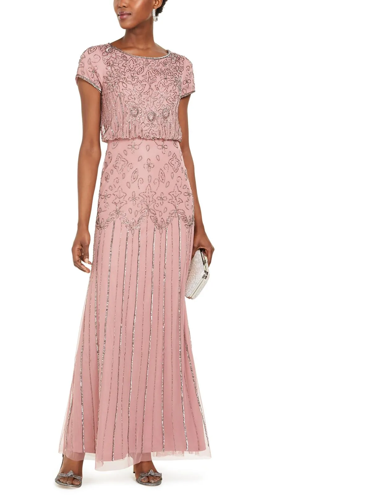 Premium Quality Womens Chiffon Embellished Formal Dress  Last Few Pieces!