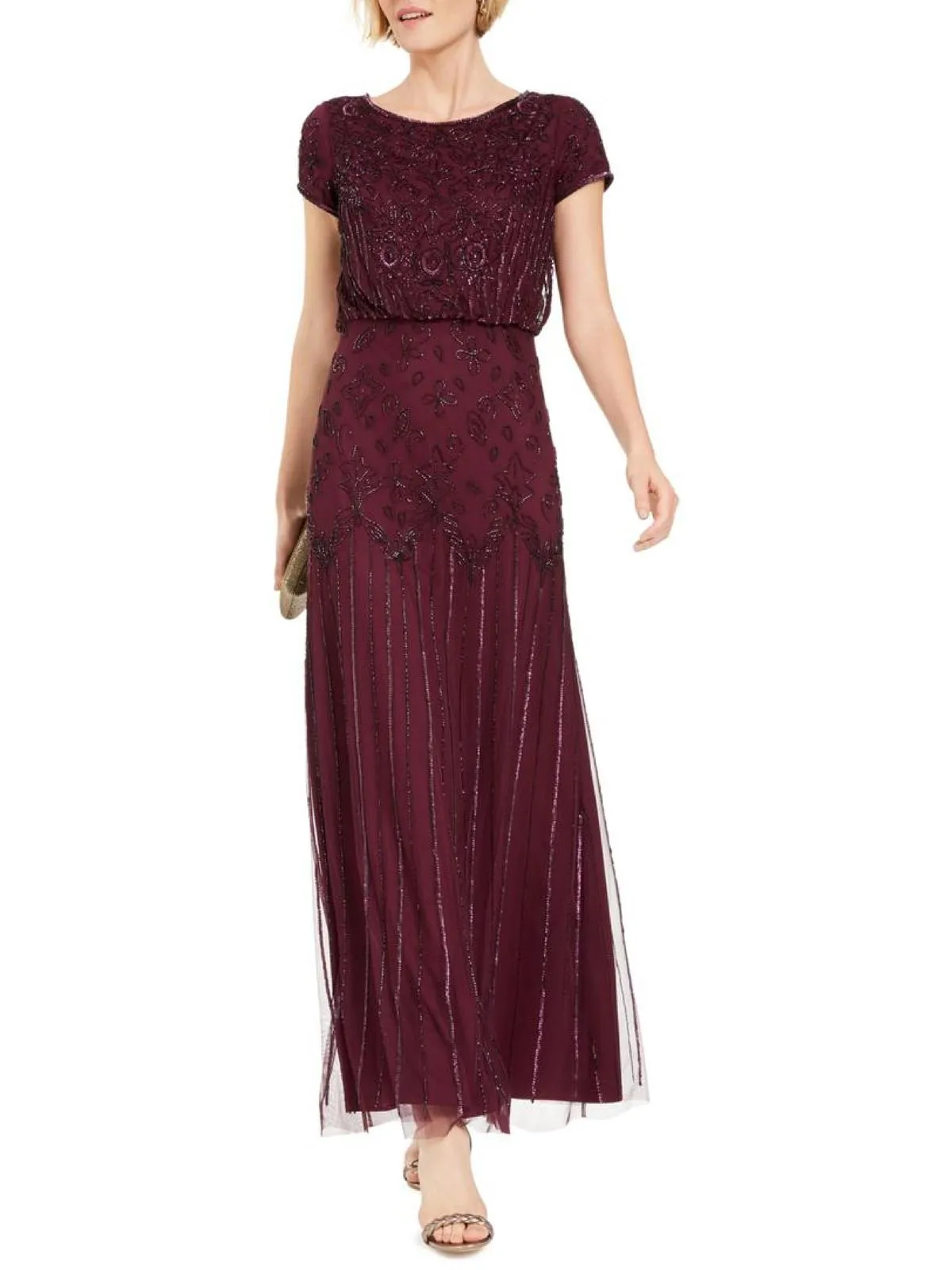 Premium Quality Womens Chiffon Embellished Formal Dress  Last Few Pieces!