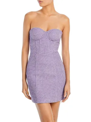 Premium Quality Womens Tweed Strapless Mini Dress  Almost Sold Out!