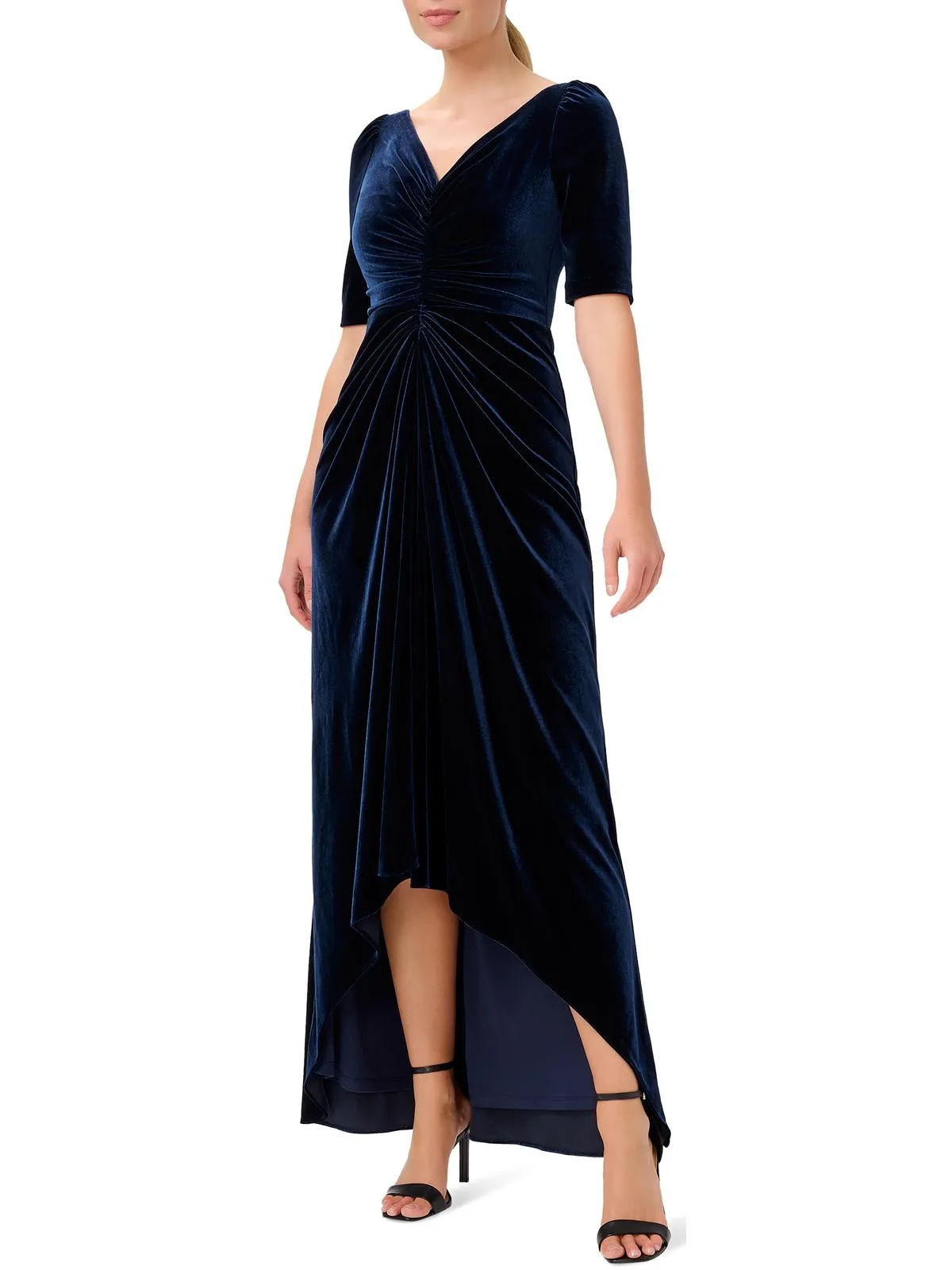 Premium Quality Womens Velvet Hi-Low Evening Dress  Today Only!