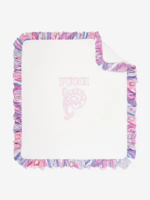 PUCCI Baby Girls Logo Blanket in Ivory (88cm)