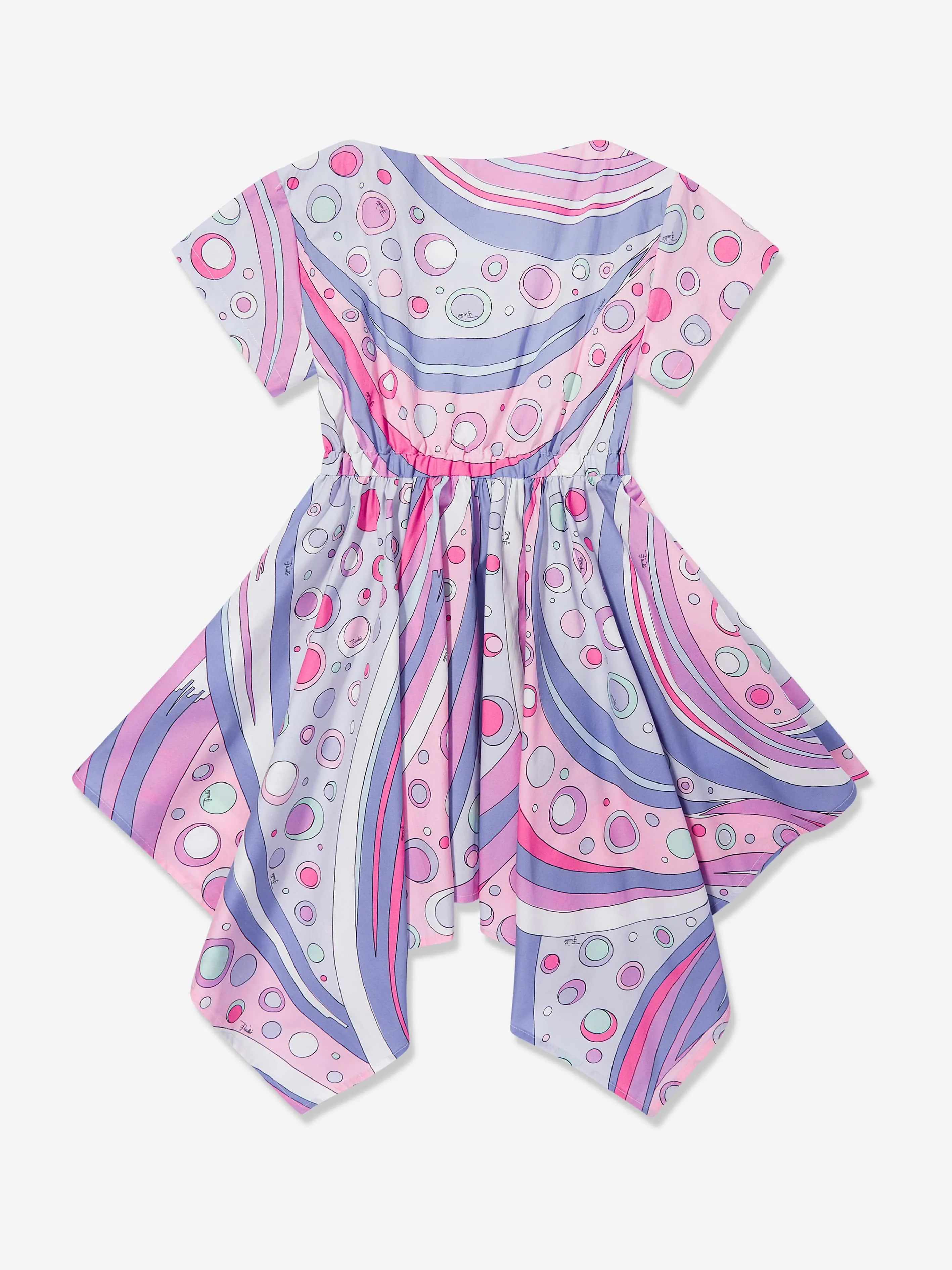 PUCCI Girls Cotton Fontane Print Dress in Pink