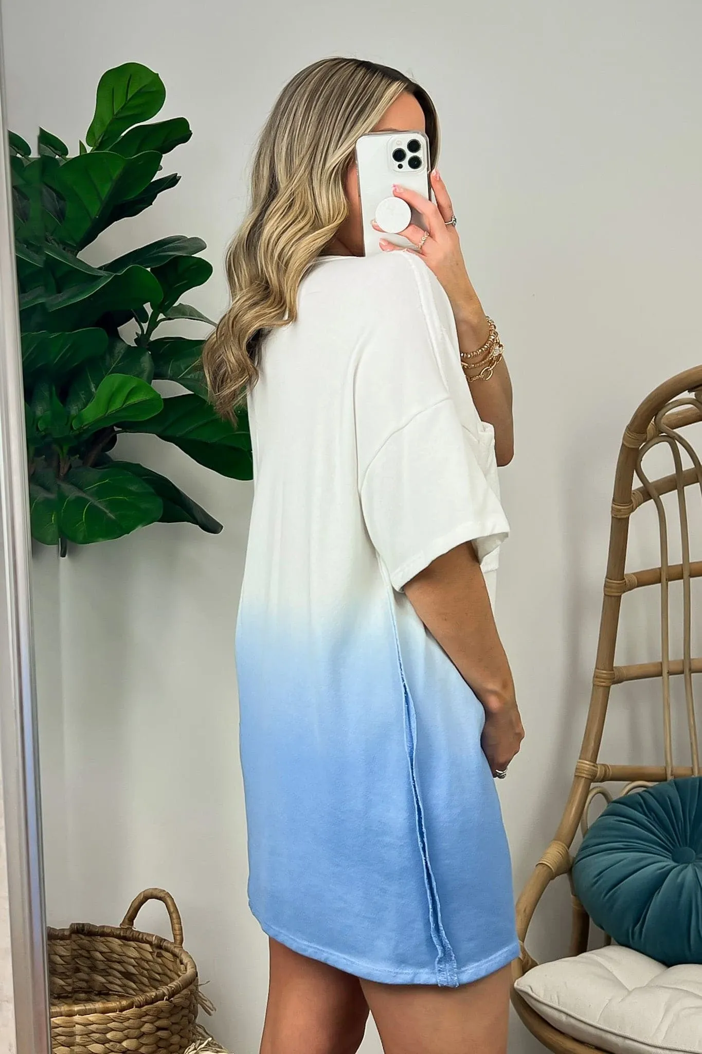 Quinlynn Ombre Dye Tunic Tee - FINAL SALE