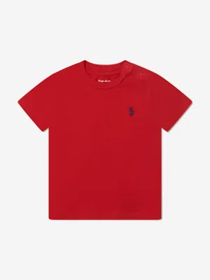 Ralph Lauren Baby Boys Jersey Logo T-Shirt in Red