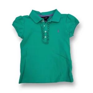 Ralph Lauren Girls Size 5 Green Short Sleeve Polo Shirt