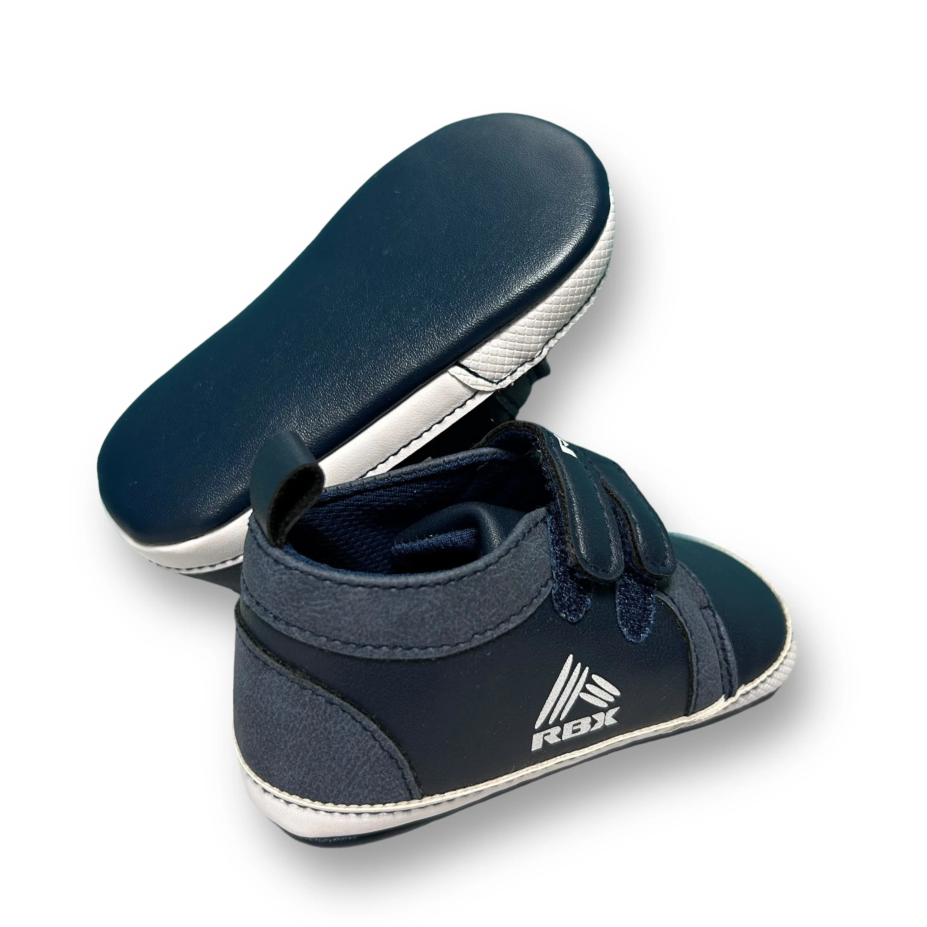 RBX Toddler Boy Size 4 Navy No-Tie Leather Style Sneakers