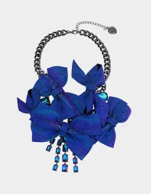 RECOLOR BOWS PAVE BOW BIB BLUE Betsey Johnson