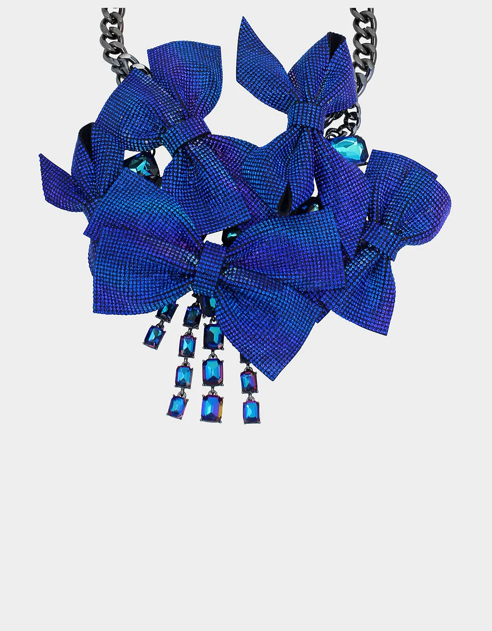 RECOLOR BOWS PAVE BOW BIB BLUE Betsey Johnson