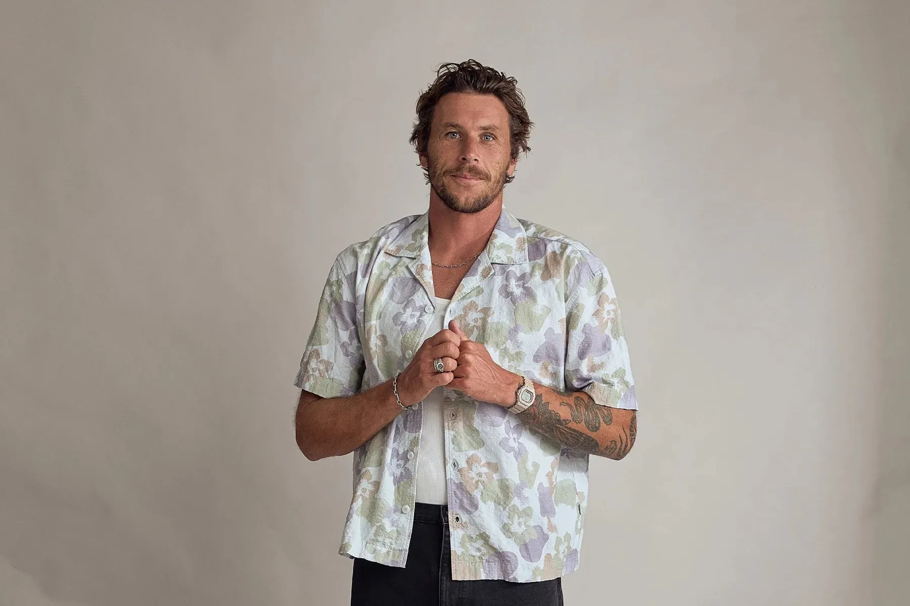 Relaxed Floral Camo Ss Shirt