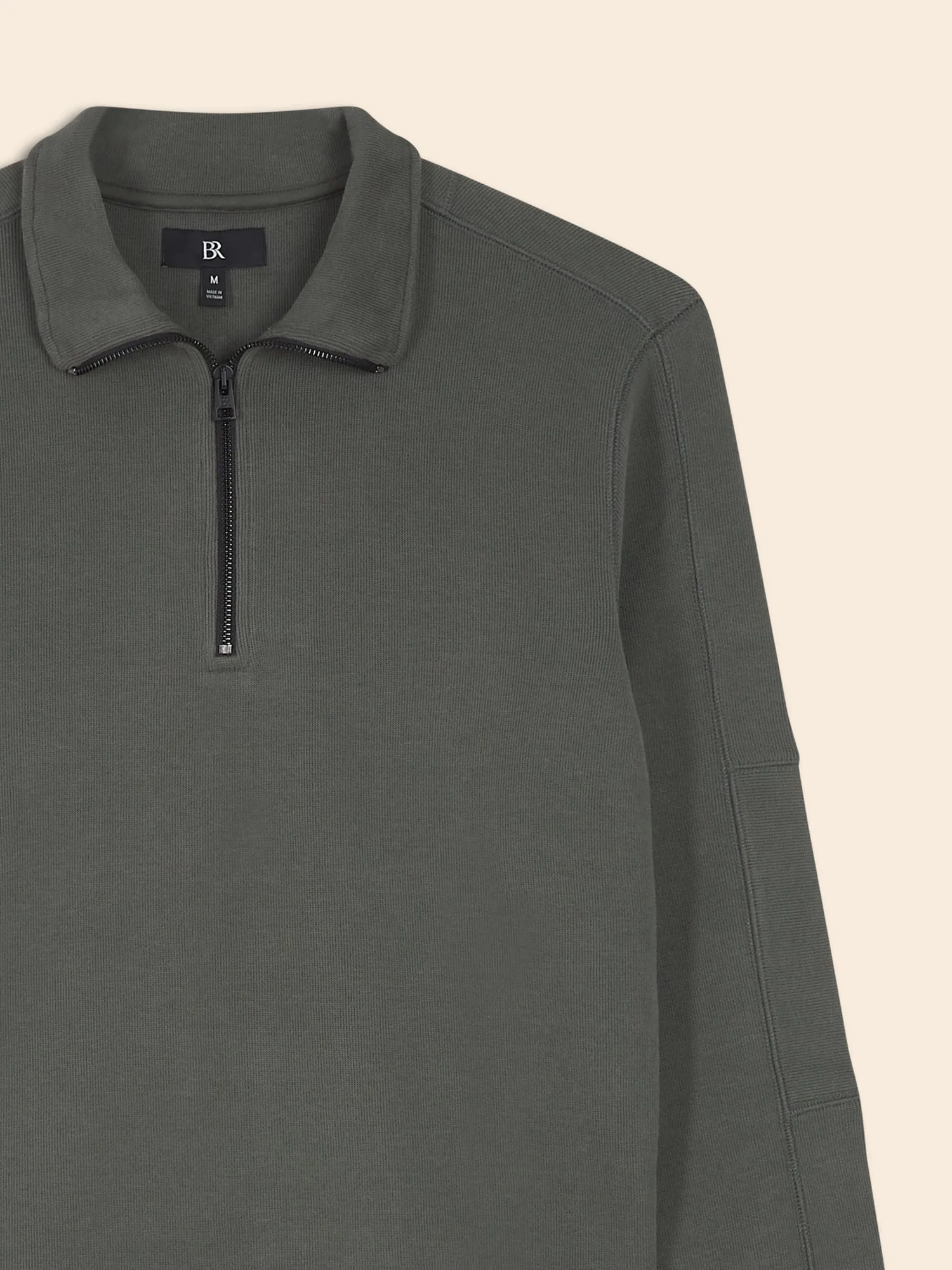 Ribbed Half-Zip Sweatshirt Banana Republic