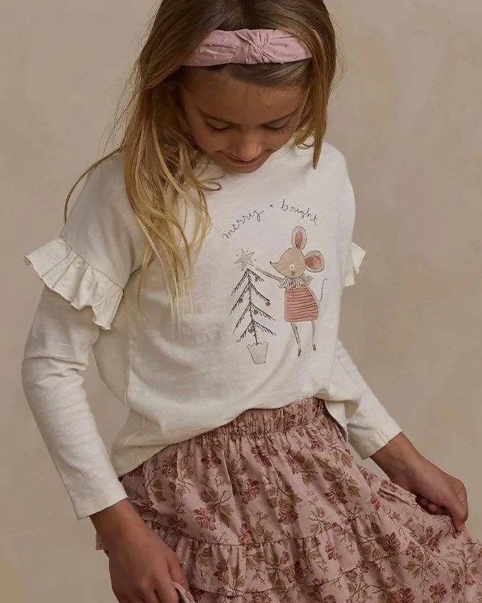 Ruffle Long Sleeve Tee || Mouse