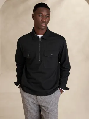 Rugged Cotton Half-Zip Banana Republic