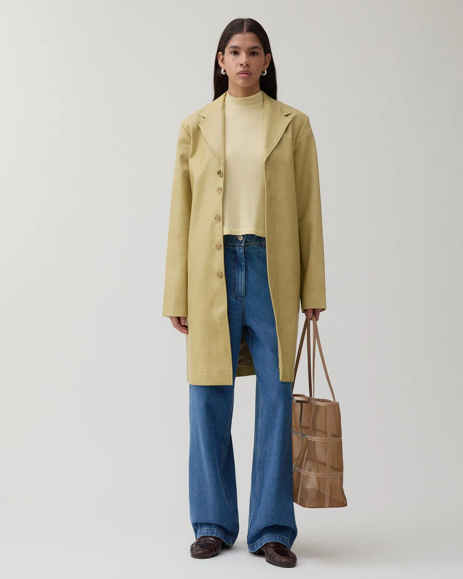 Samantha Jacket Faux Leather Beige