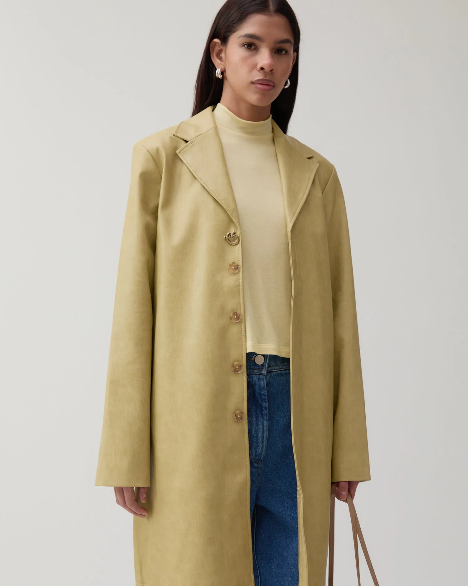 Samantha Jacket Faux Leather Beige