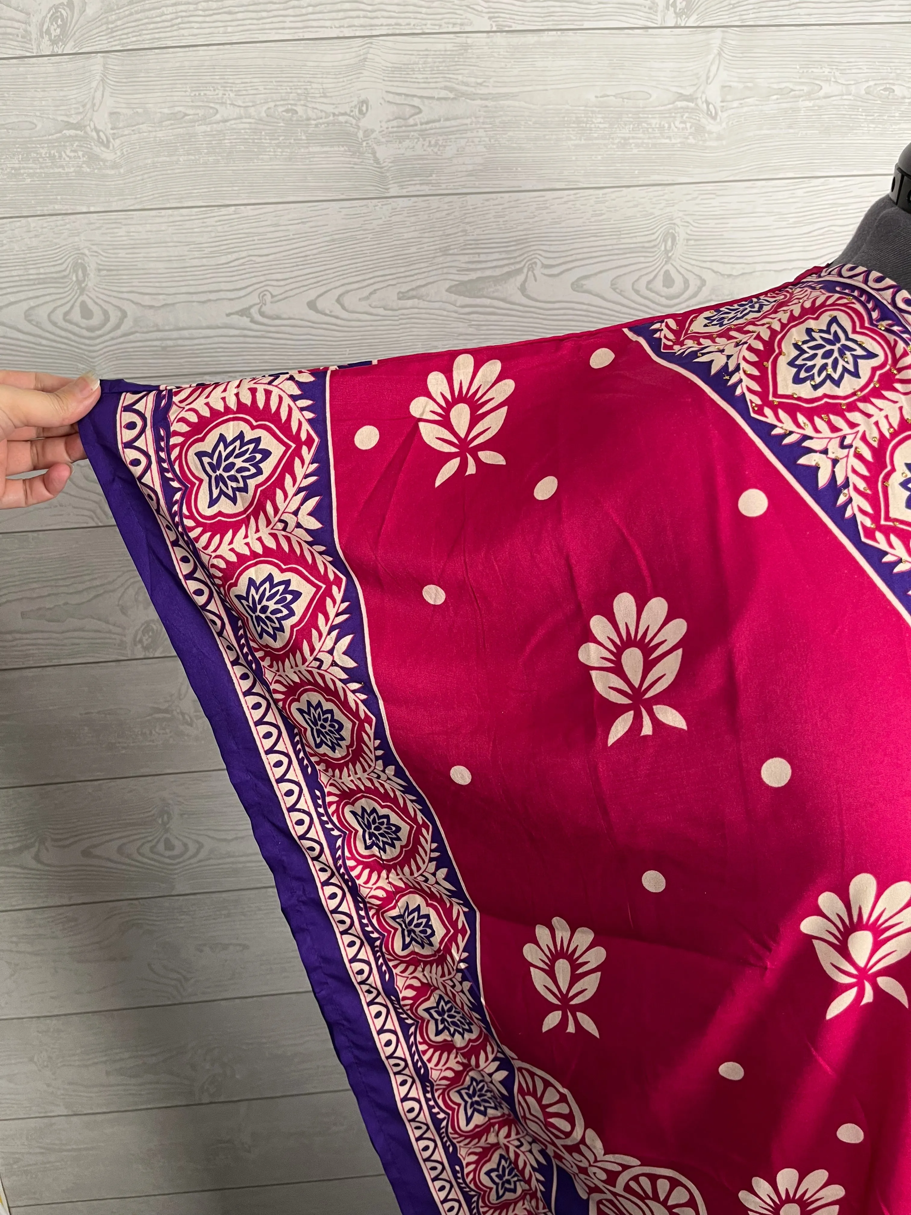 Sant Size Open Pink & Purple Floral Caftan NWT