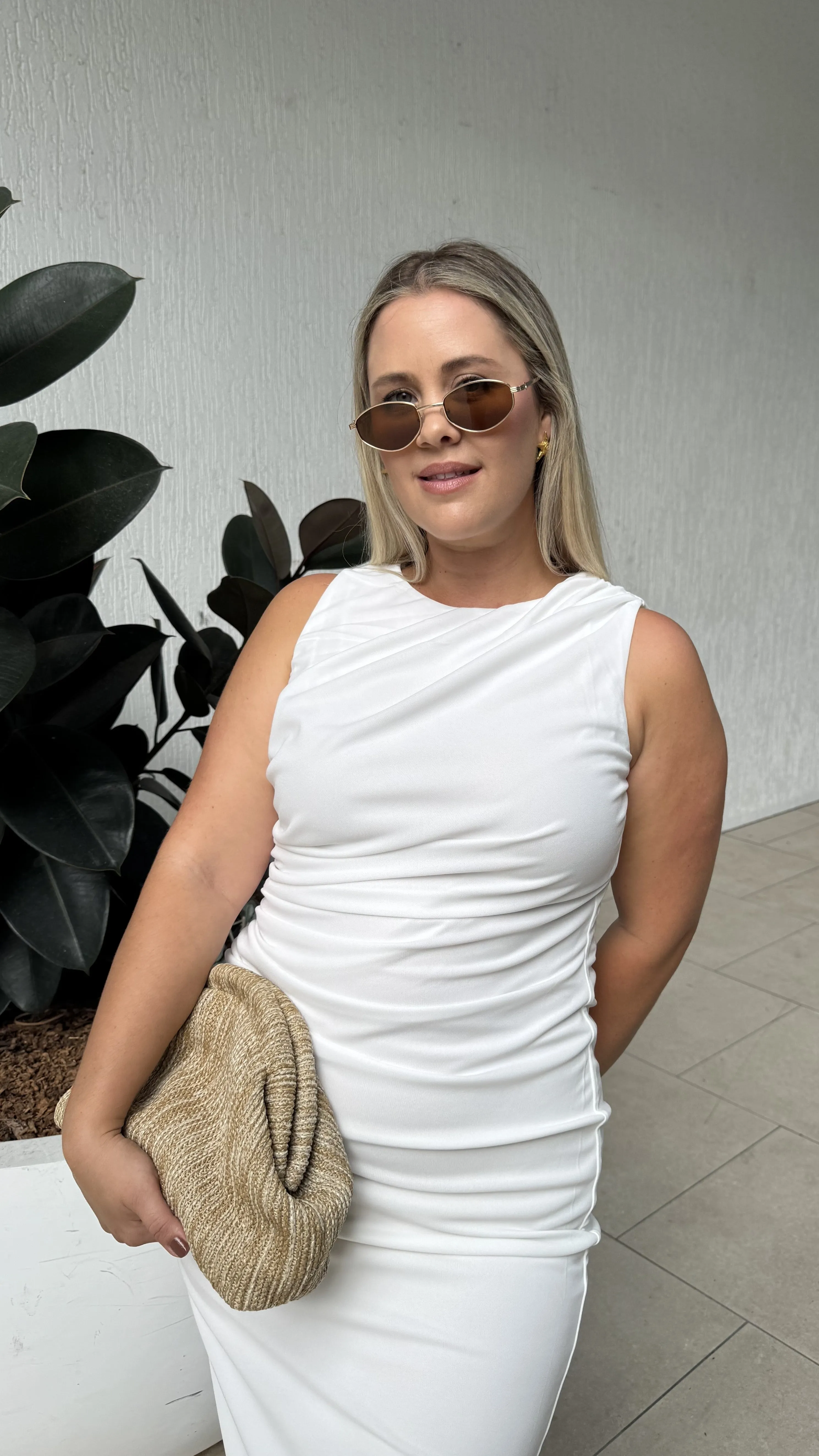 Sarsha Boatneck Maxi Dress - White Billy J