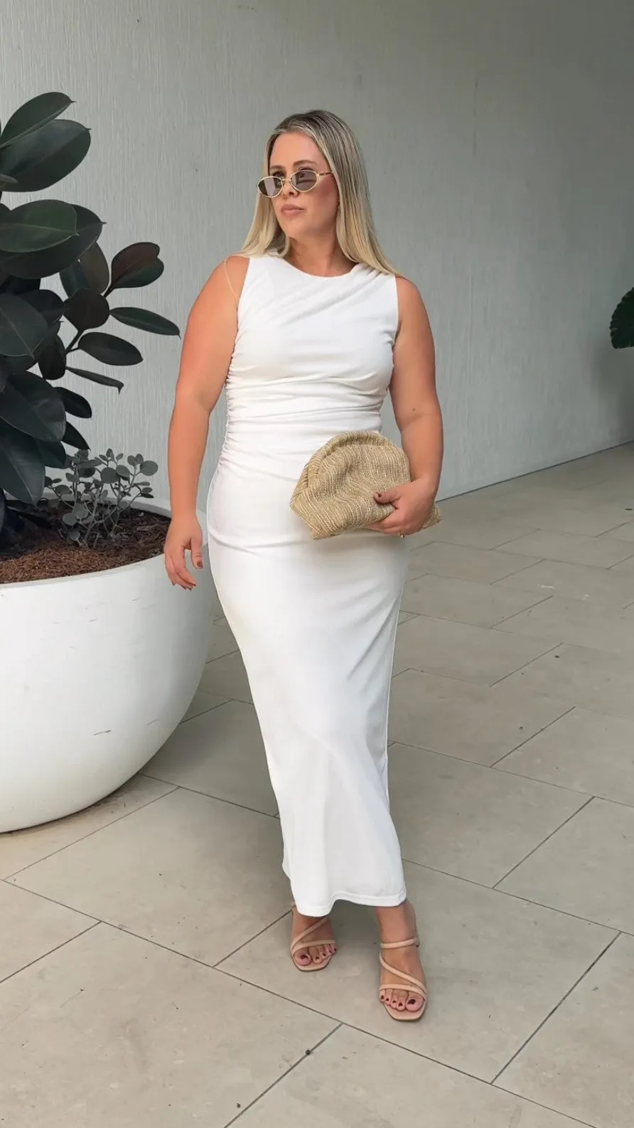 Sarsha Boatneck Maxi Dress - White Billy J