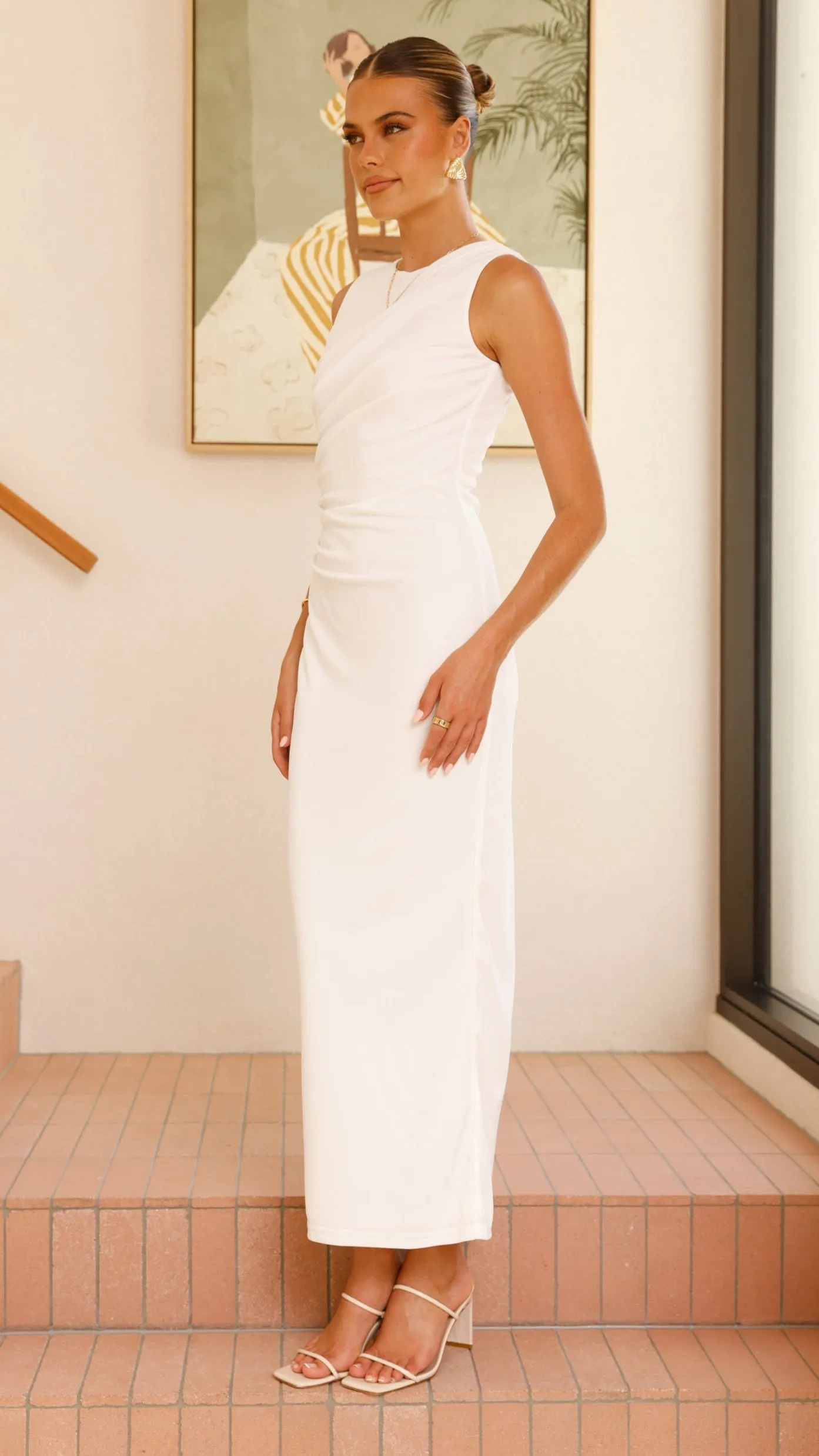 Sarsha Boatneck Maxi Dress - White Billy J