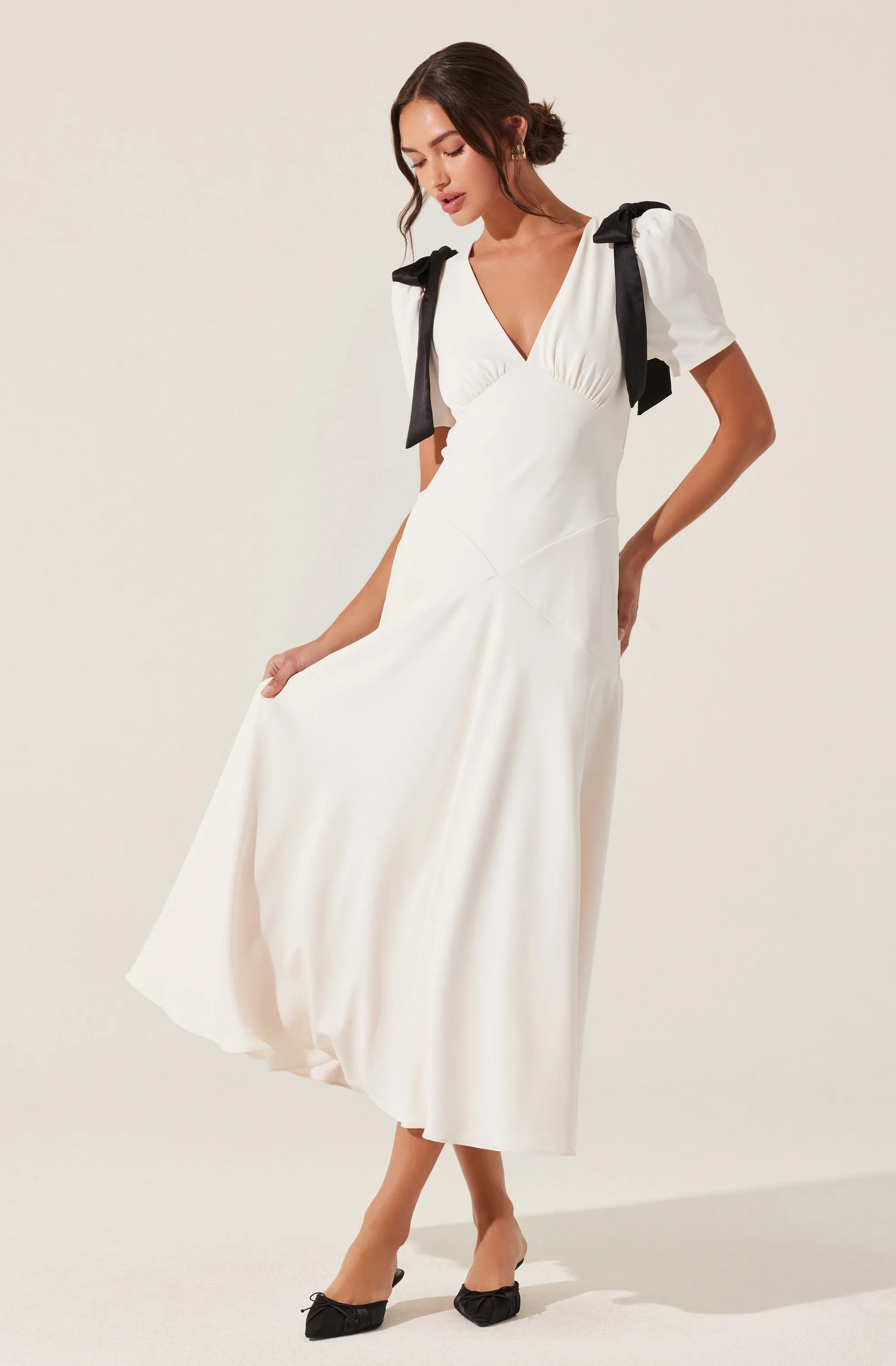 Selling Fast Ciela Bow Puff Sleeve Dress  Ends Soon!