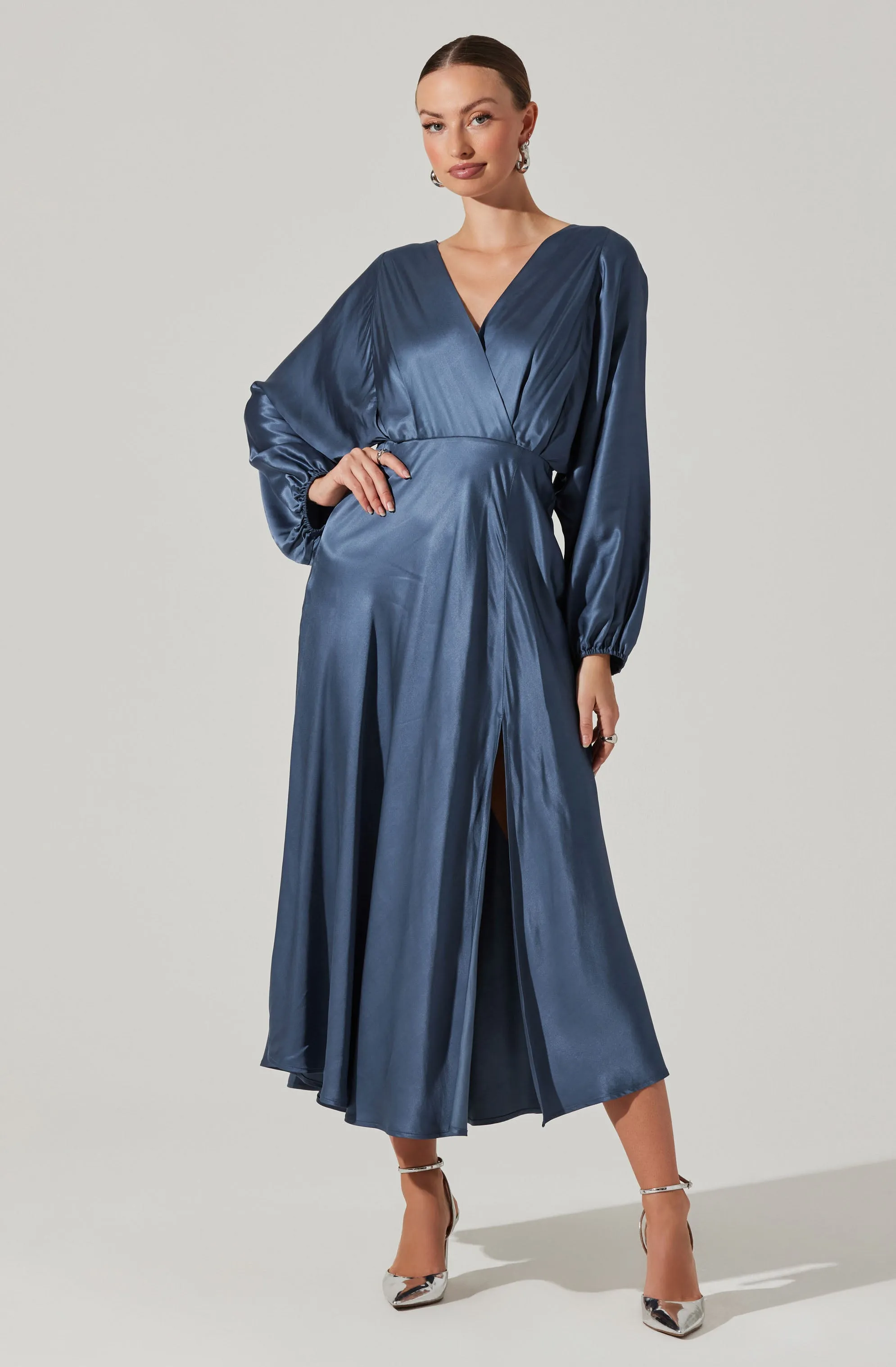 Selling Fast Kimiko V-Neck Midi Dress  Stylish & Comfortable