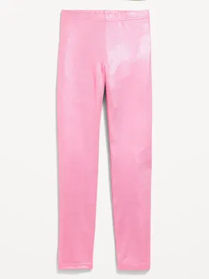 Shiny Foil Print Leggings for Girls
