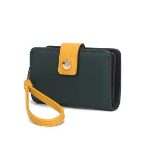 Shira Color Block Vegan Leather Womens Wallet with wristlet by Mia K