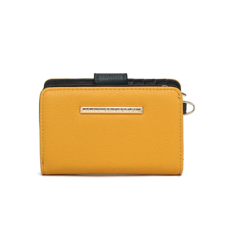 Shira Color Block Vegan Leather Womens Wallet with wristlet by Mia K