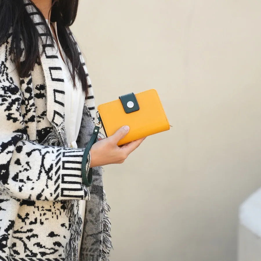 Shira Color Block Vegan Leather Womens Wallet with wristlet by Mia K