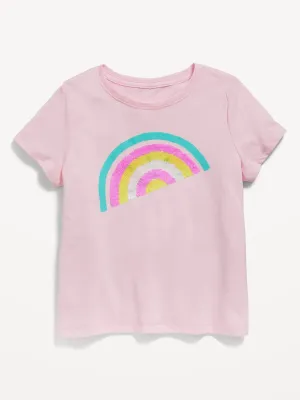 Short-Sleeve Flip-Sequin Graphic T-Shirt for Girls