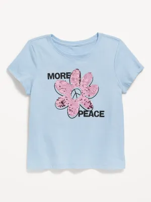 Short-Sleeve Flip-Sequin Graphic T-Shirt for Girls
