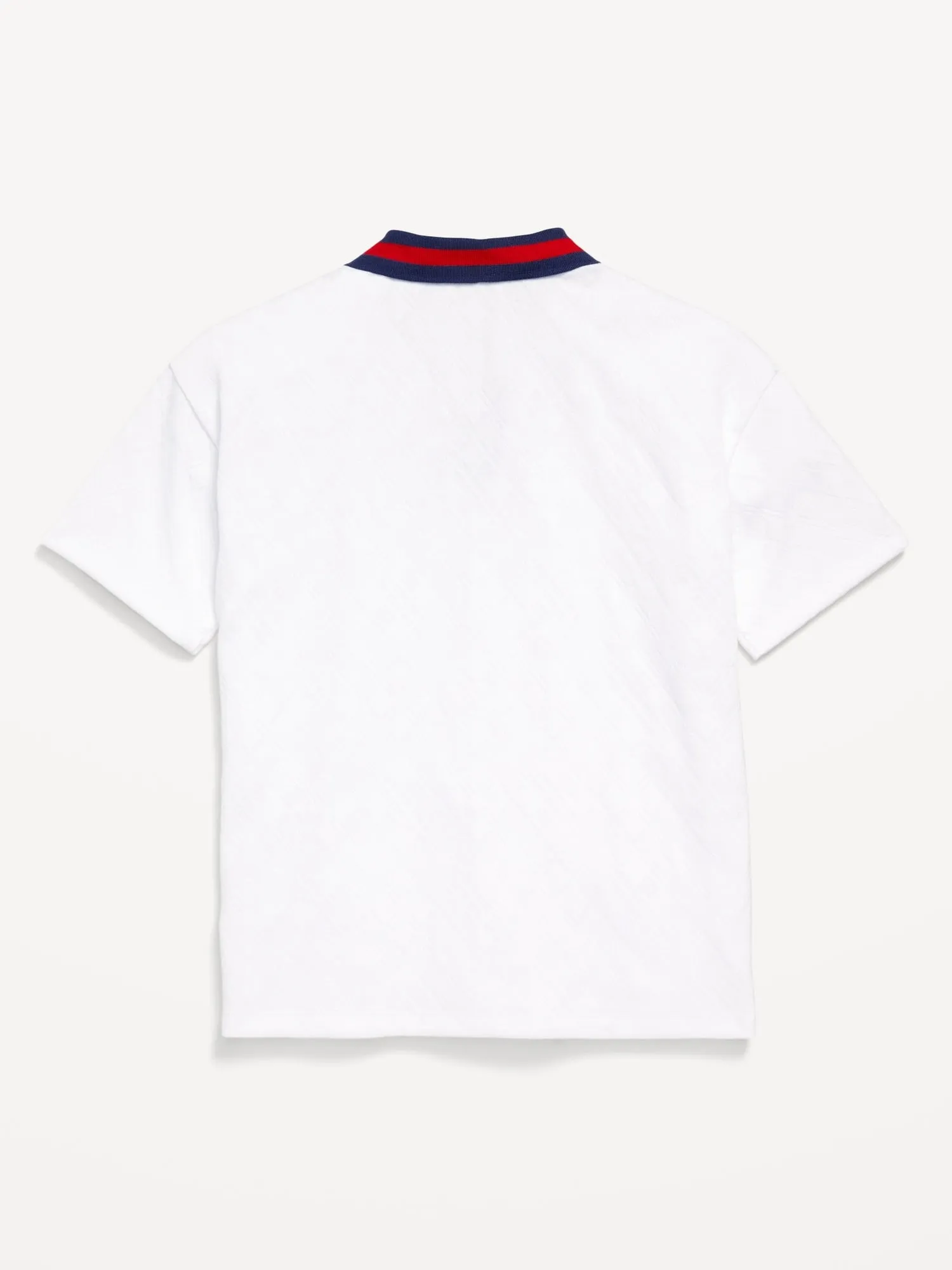 Short-Sleeve Textured-Knit Collared Shirt for Boys