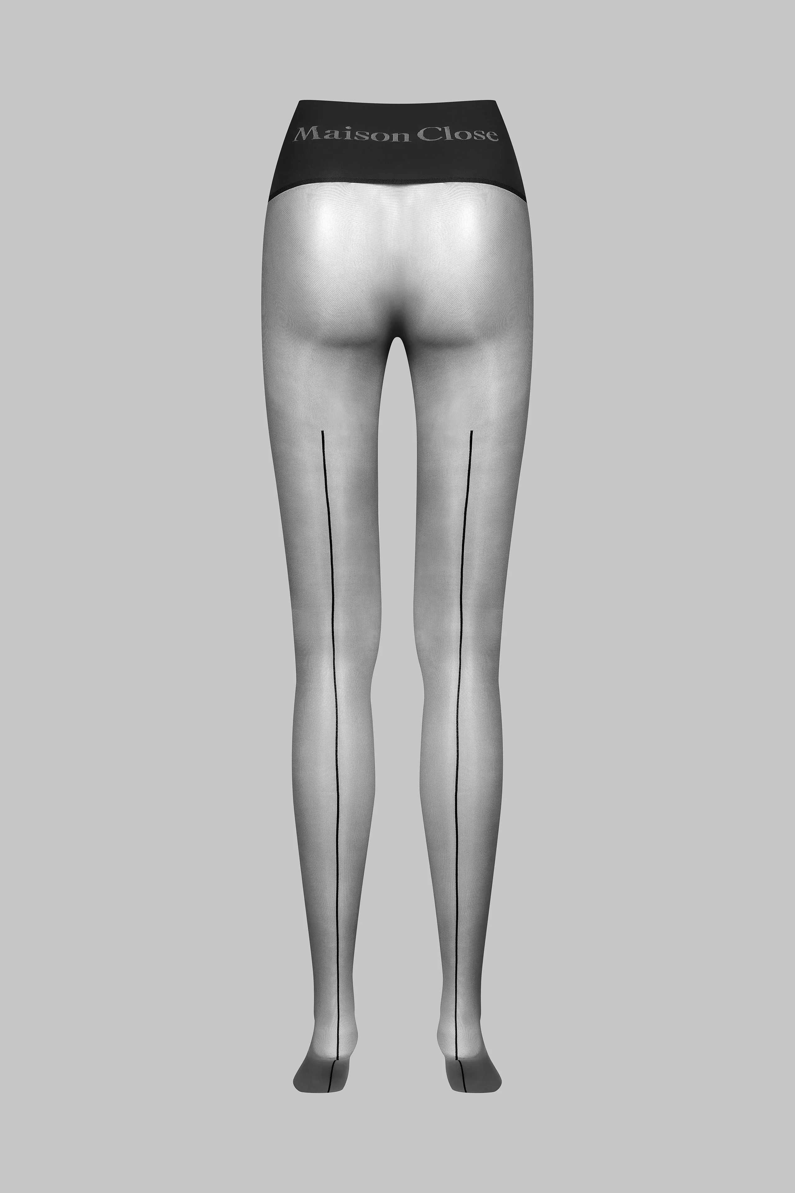 Signature back seamed seamless tights - Black - Les Coquetteries Maison Close