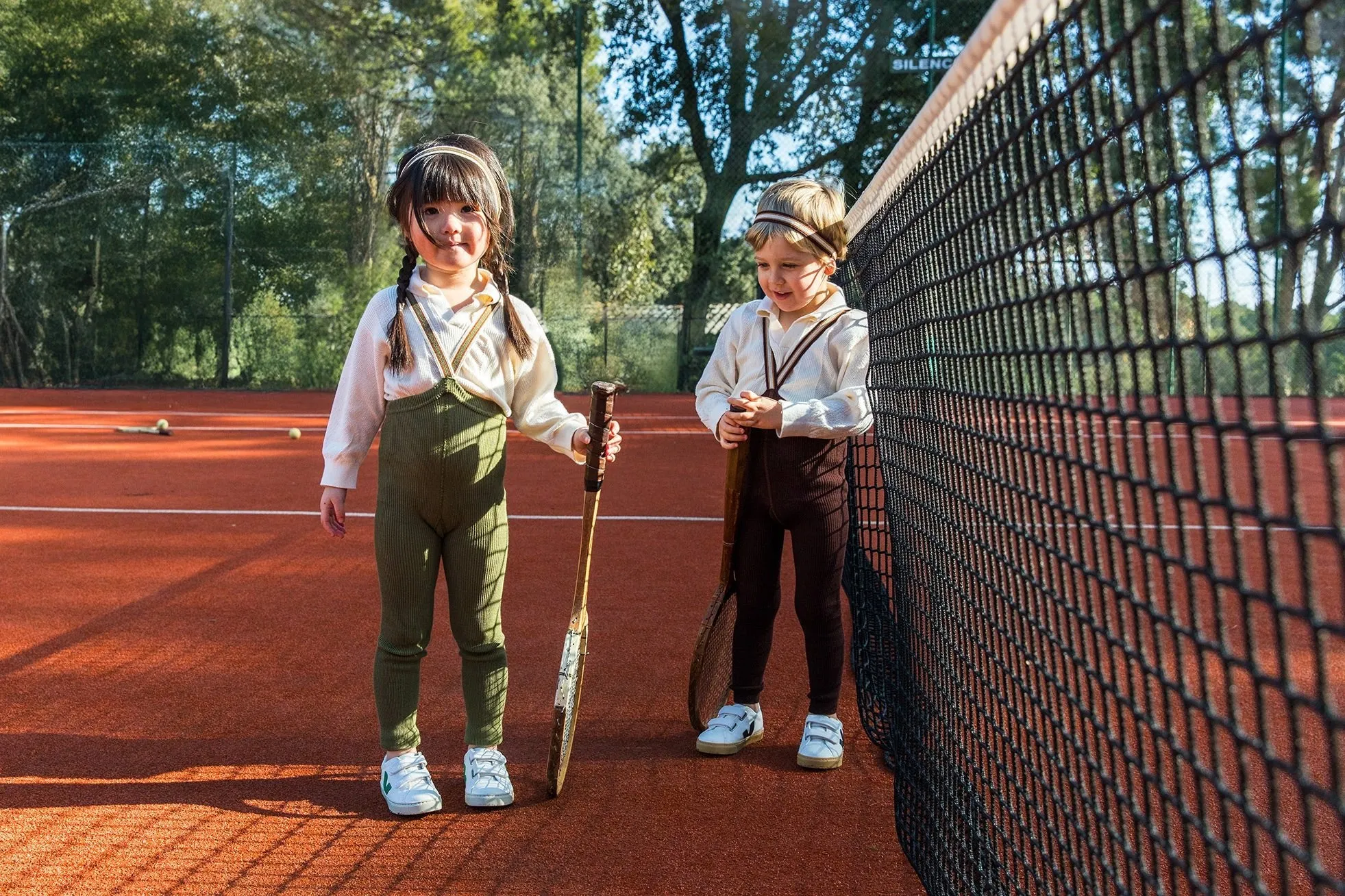 Silly Silas: Retro Ribbed Footless Tights - Olive Striped