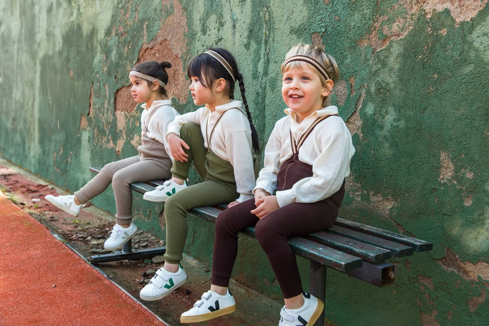 Silly Silas: Retro Ribbed Footless Tights - Olive Striped