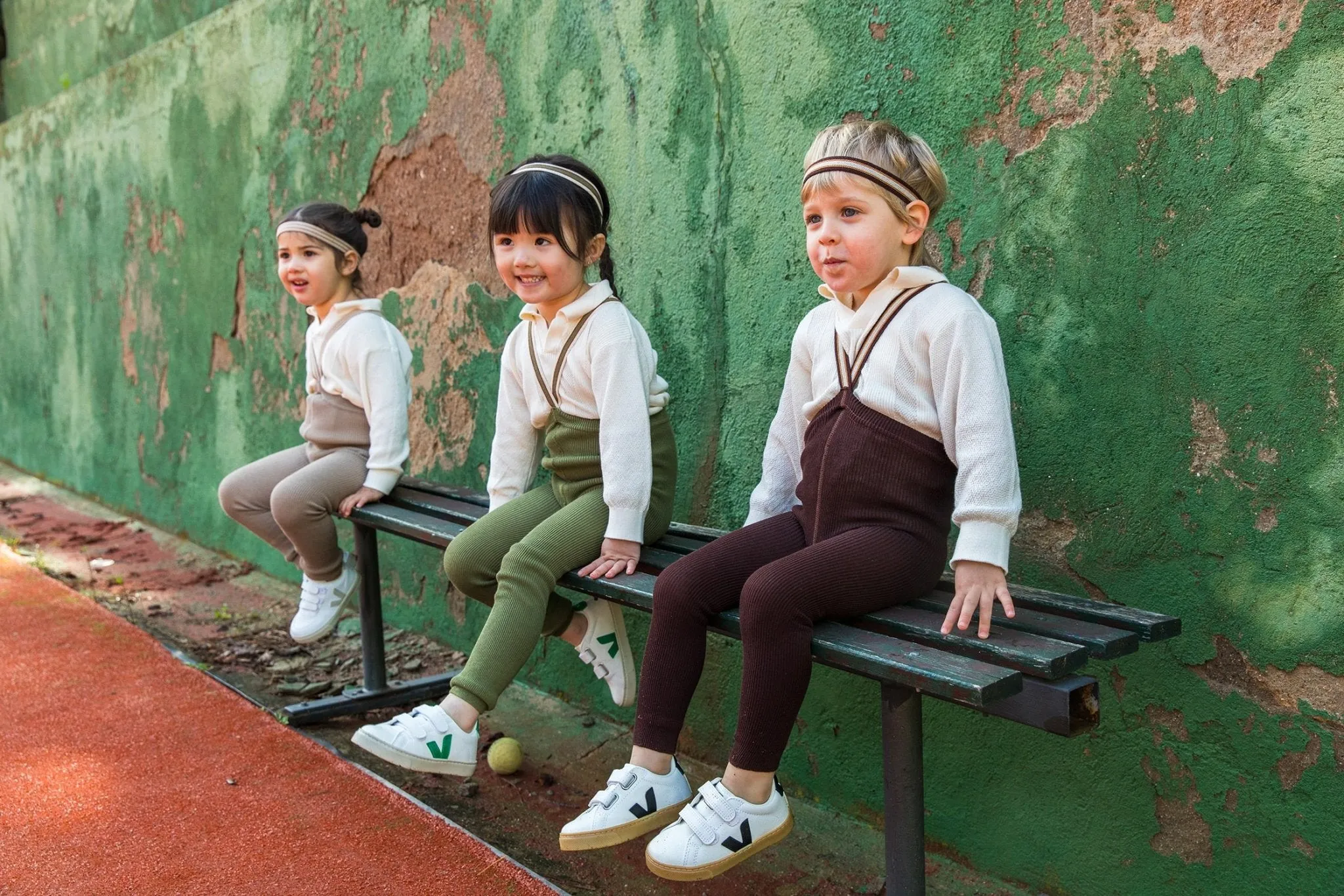 Silly Silas: Retro Ribbed Footless Tights - Olive Striped