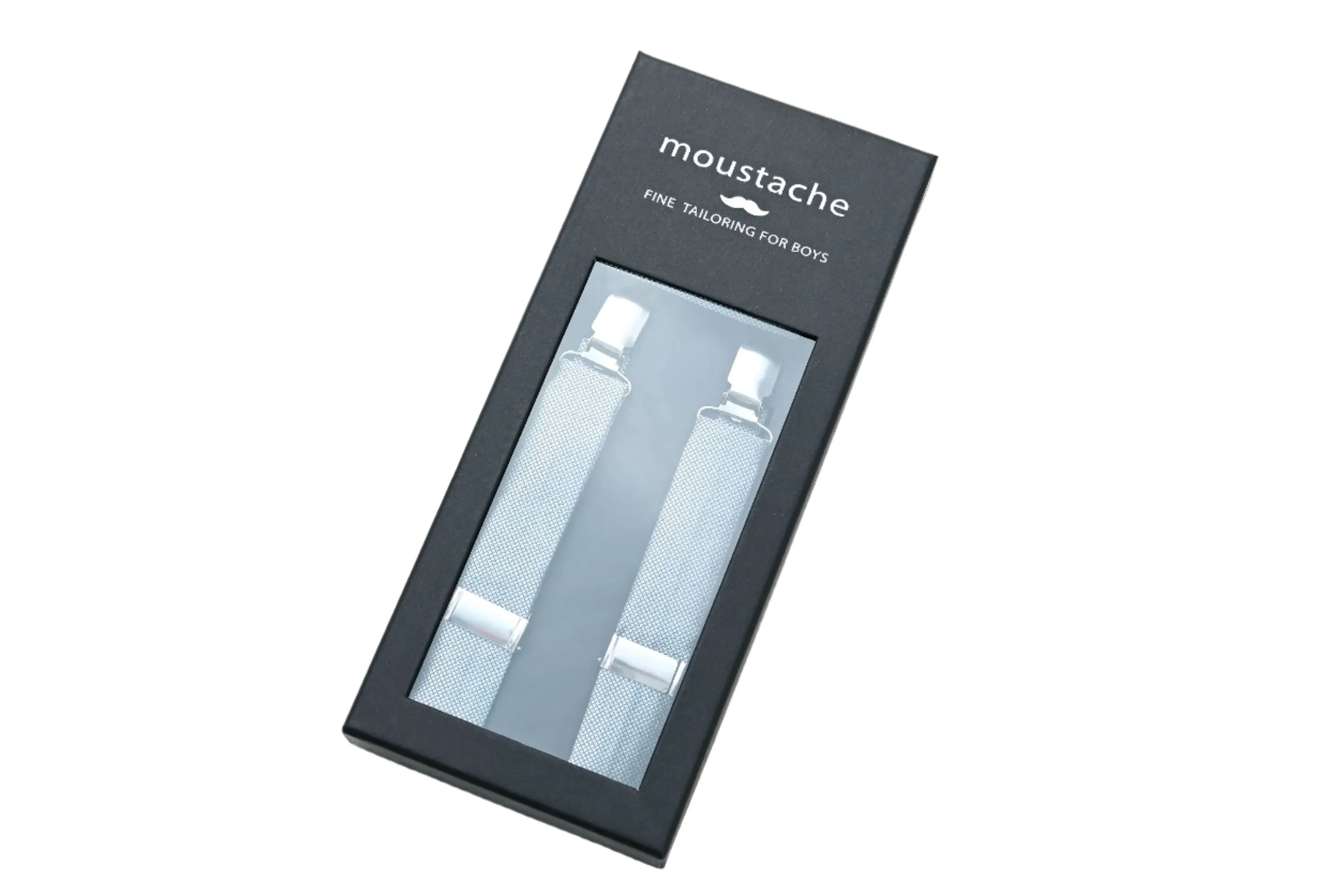 Silver Crosshatched Suspenders Set