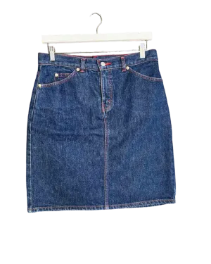 Size 32 (14) | Levi's Dark Blue Denim Knee Length Skirt