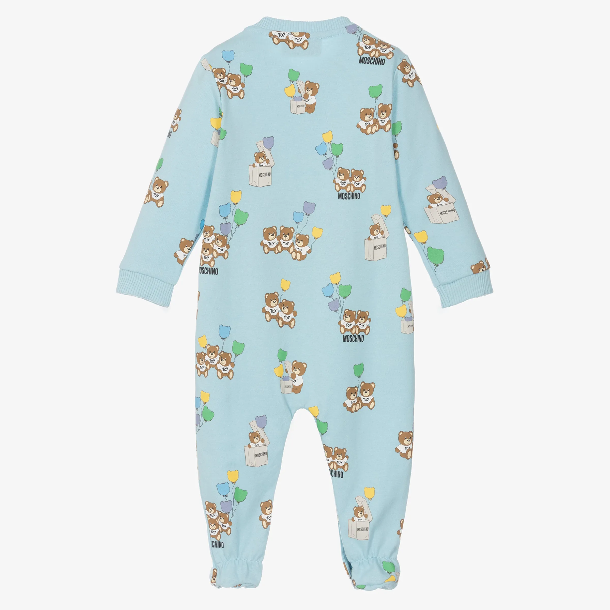 Sky Blue Teddy & Balloon Logo Babygrow