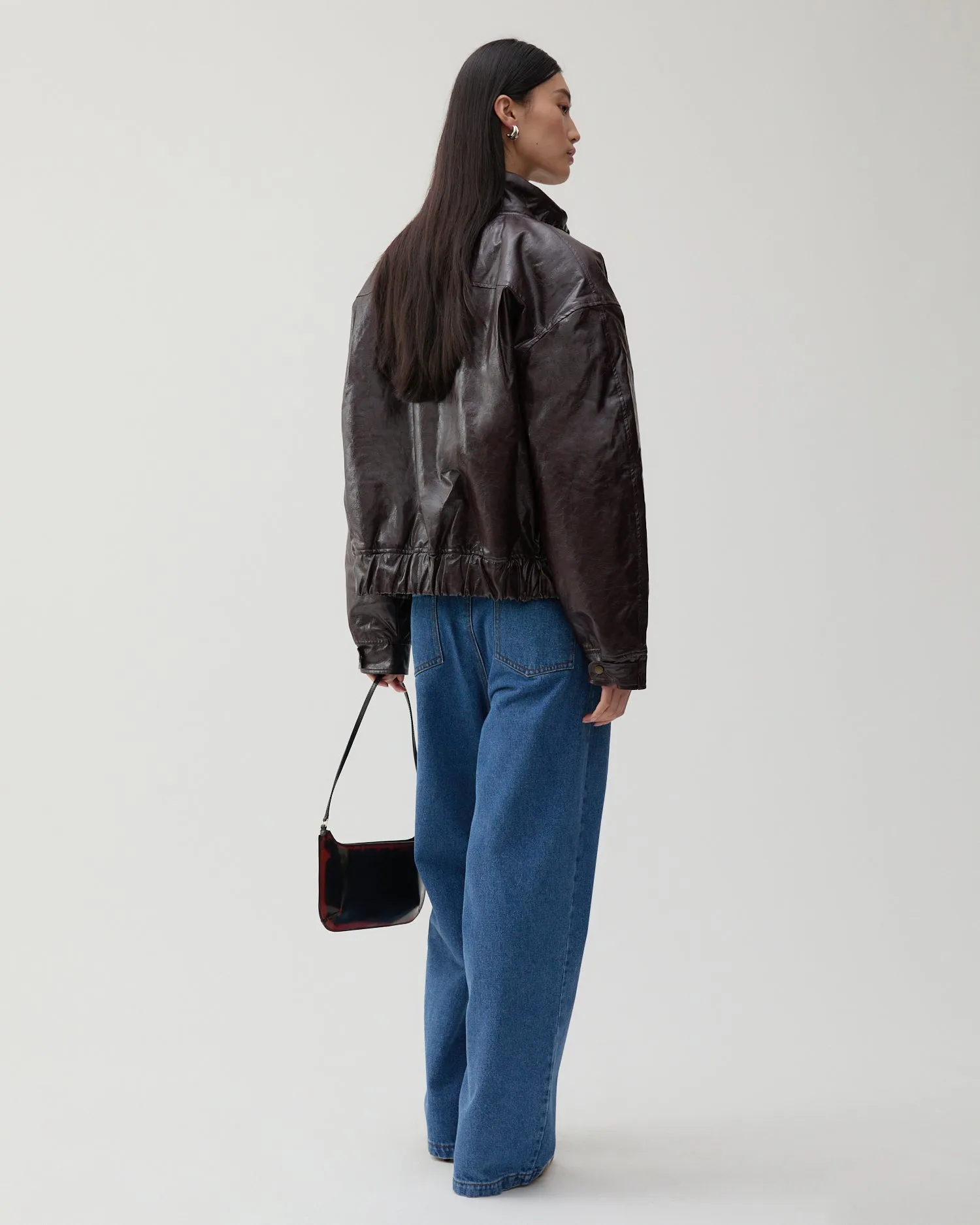 Sofie Jacket Faux Leather Burgundy