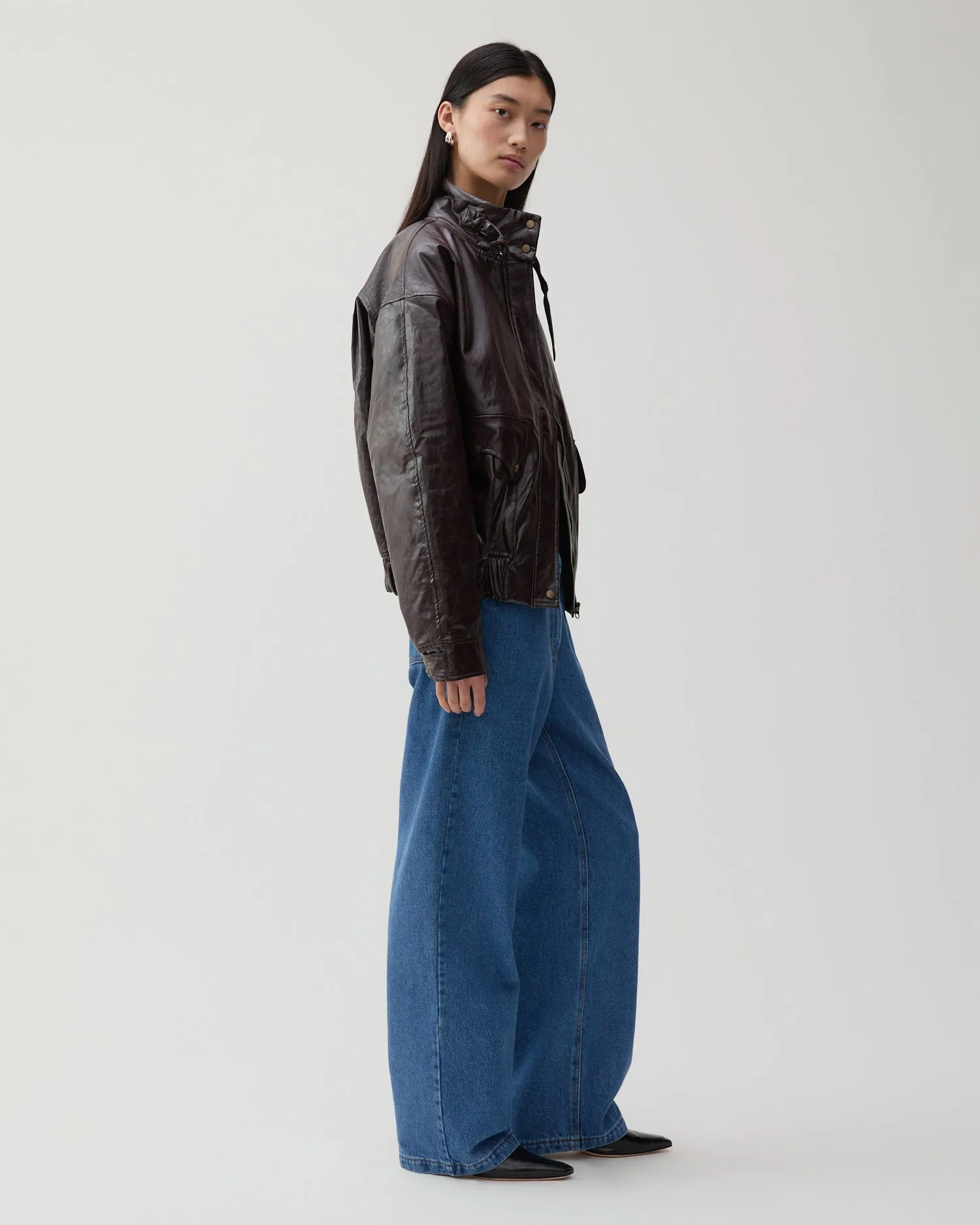 Sofie Jacket Faux Leather Burgundy