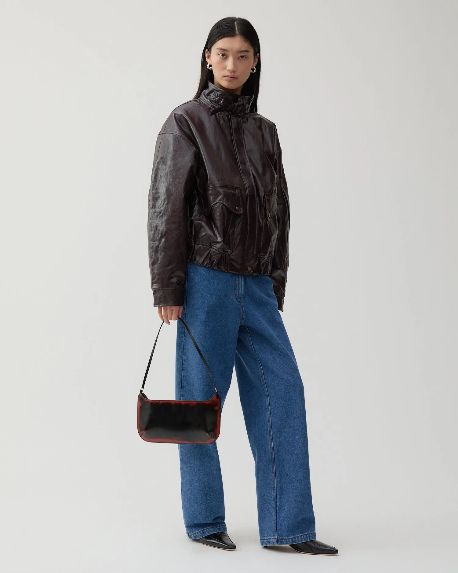 Sofie Jacket Faux Leather Burgundy